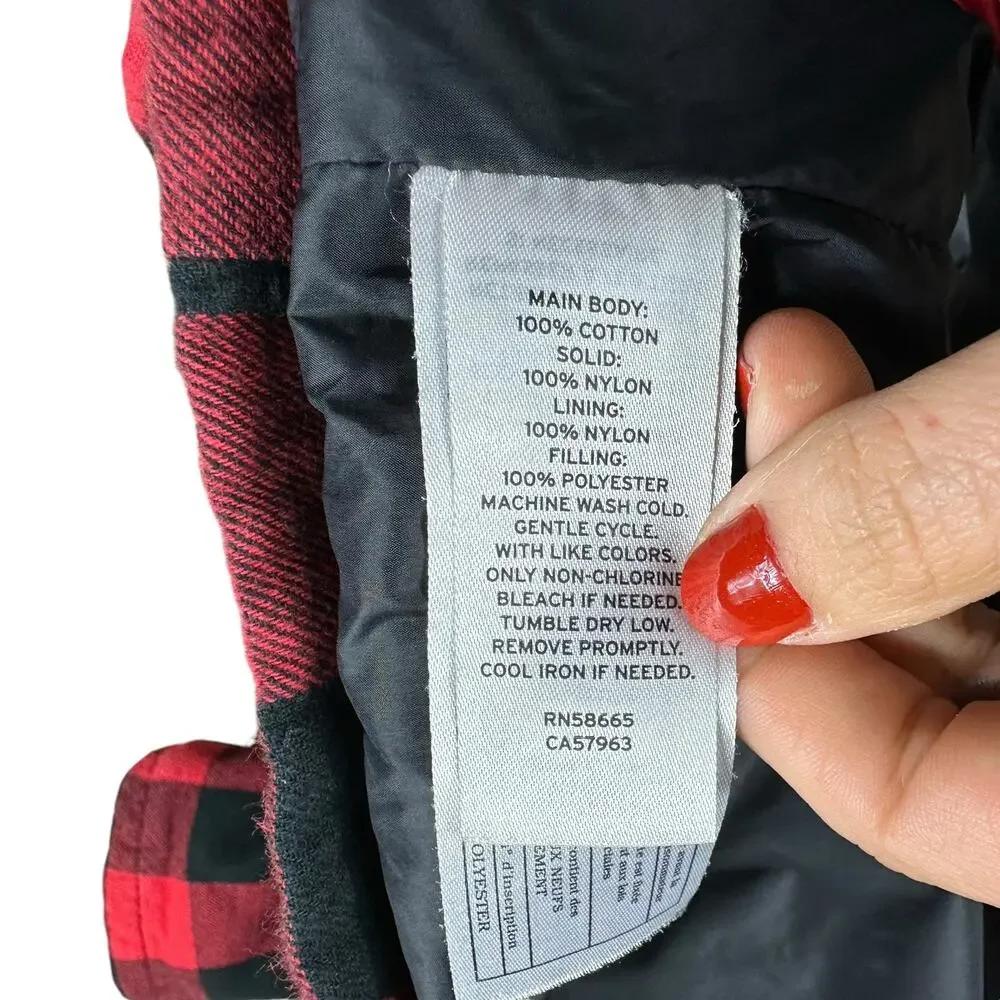 TUCKER AND TATE Red Black Plaid‎ Hooded Zip Jacket Boys Size L 10/12